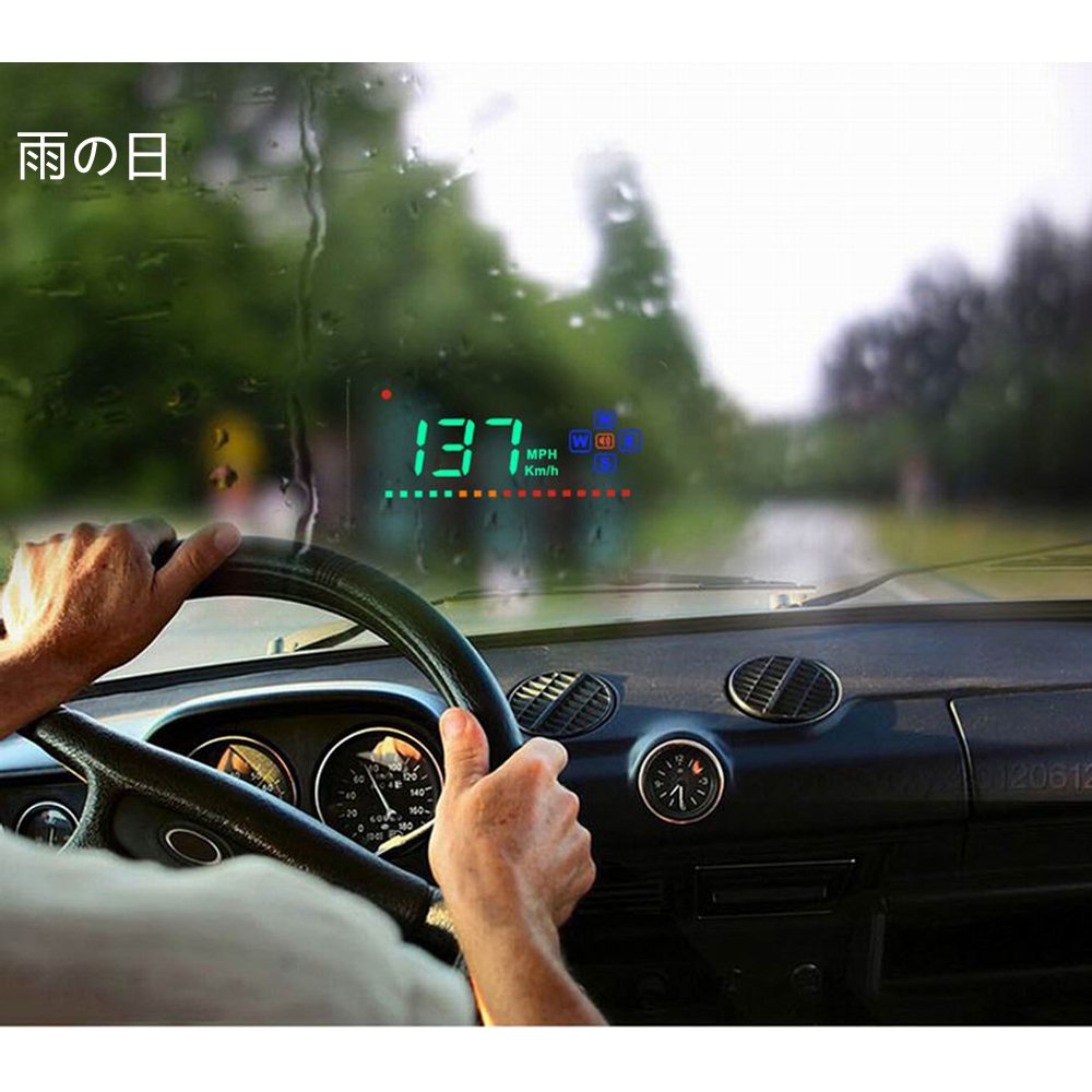 Amazon | 車載ヘッドアップディスプレイ HUD 車スピードメーター 速度